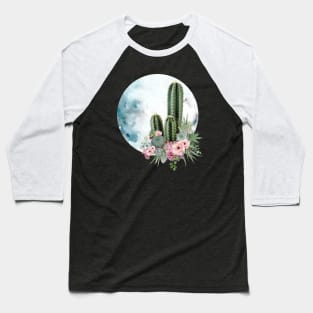 Moonlight Succulents 1 Baseball T-Shirt